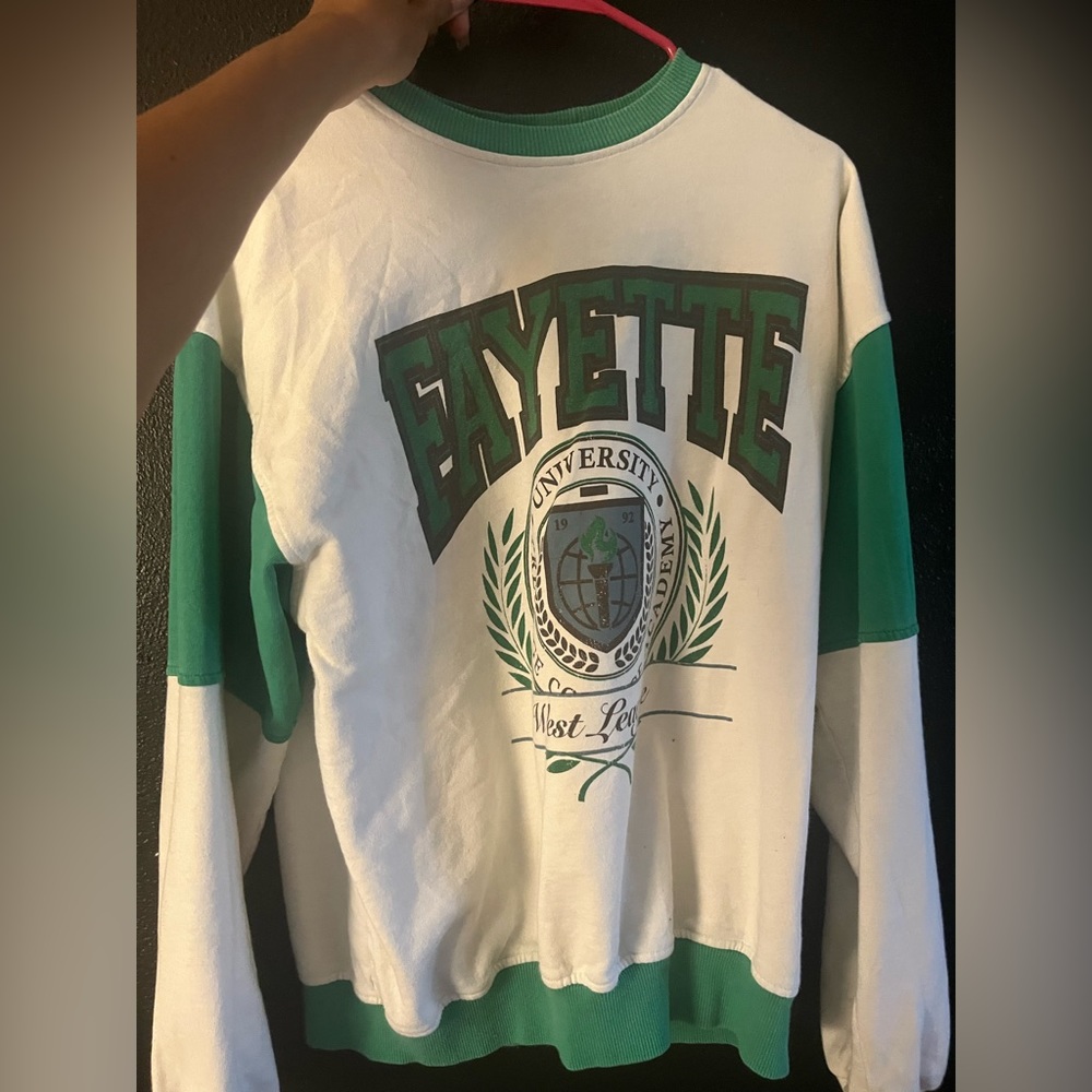 Green and white urban outfitters crewneck
